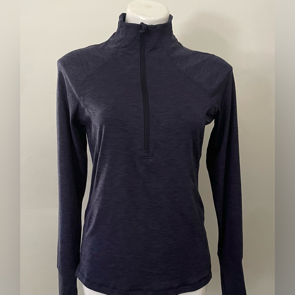 Women’s Apana 1/2 Zip Active Pullover Long Sleeve Shirt Sz S ~ Thumbholes ~ Blue